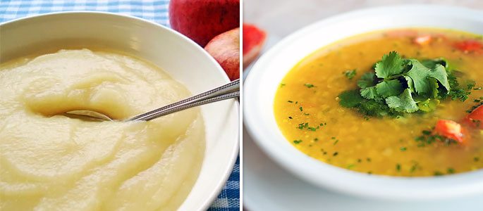 Теплая пища: супы, пюре, каши