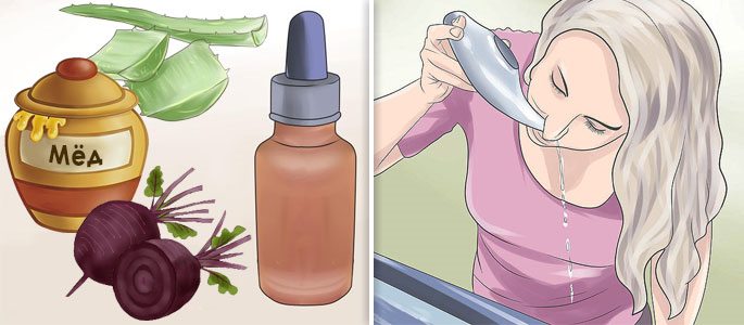 Лечение в домашних условиях промыванием носа солью и закапывание свекольным соком
