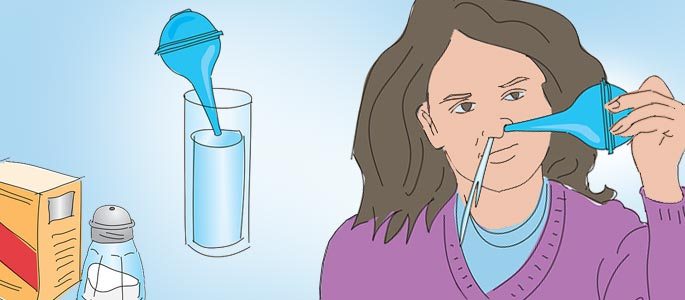 Промывание носа подсоленой водой